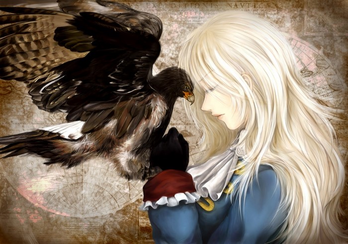 Eagle and a girl from Hetalia: Axis Powers