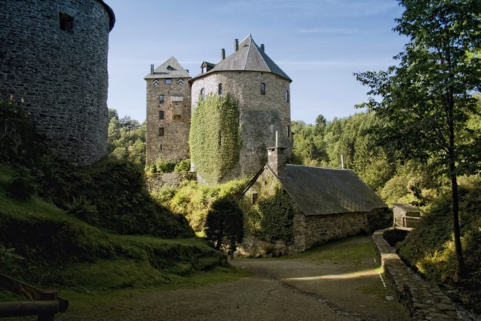 Castle Reinhard in Belgium with surrounding forest