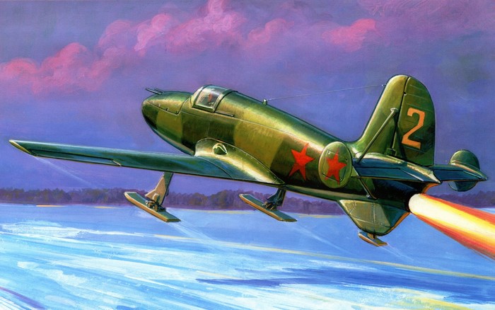 Soviet rocket-powered aircraft taking off