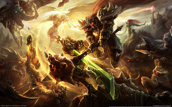 League of Legends characters in battle