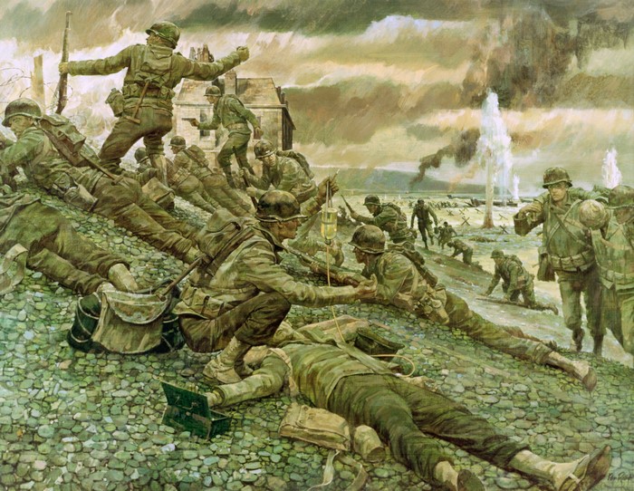 Painting Art of Soldiers in Battle