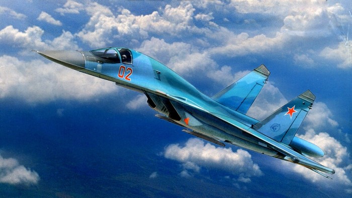 Sukhoi Su-34 fighter jet in flight