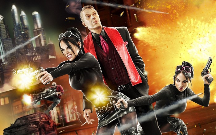 Saints Row characters in a shootout