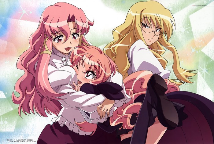 Louise, Siesta, and Henrietta from Zero no Tsukaima
