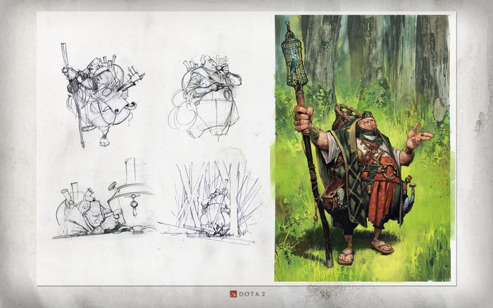 Dota 2 character concept art and illustration