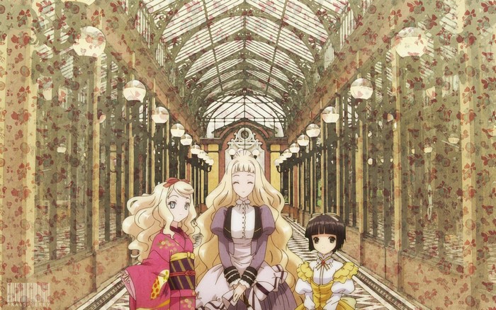 Three girls in a greenhouse, Ikoku Meiro no Croisee