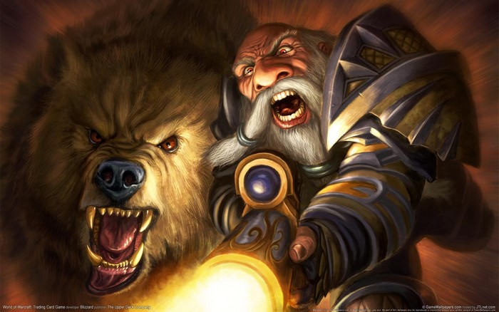 Dwarf Warrior and Bear from World of WarCraft