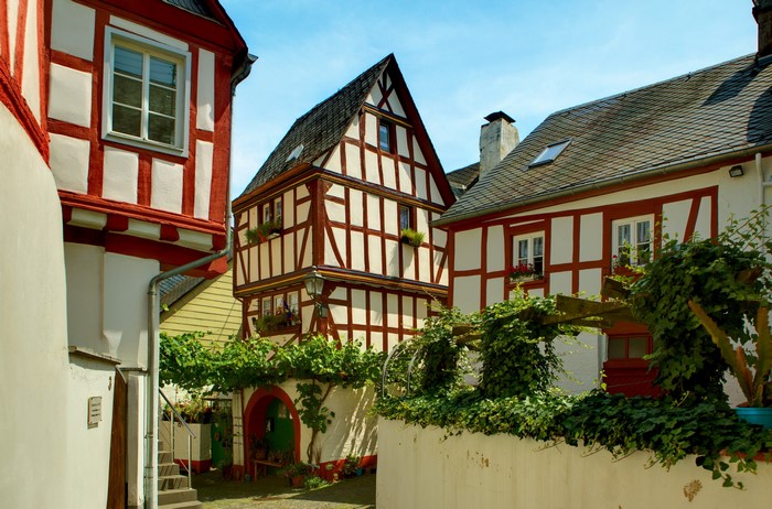 Half-timbered houses in a German village