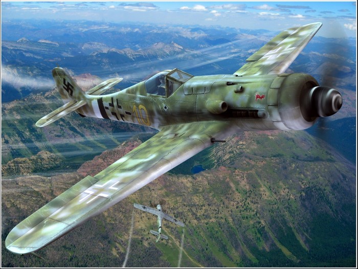 Focke-Wulf Fw 190 fighter plane in flight