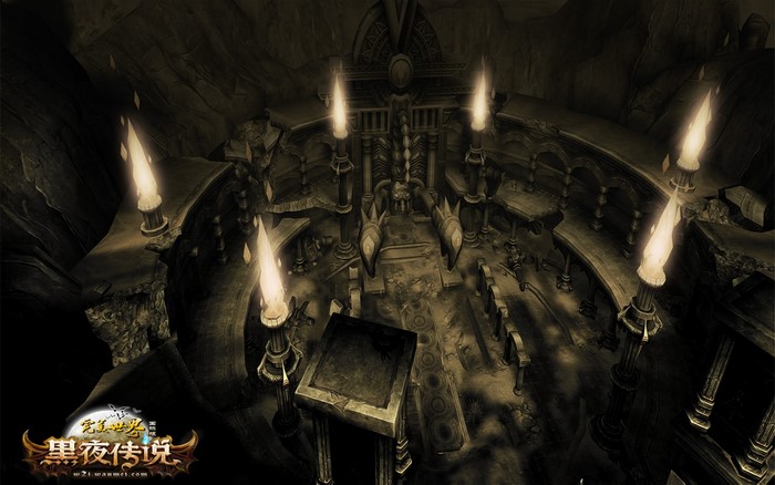Dark Fantasy Throne Room with Candles