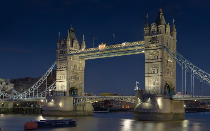 Tower Bridge at night, London, United Kingdom