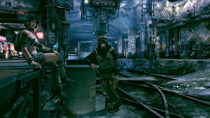 Two characters in a post-apocalyptic setting