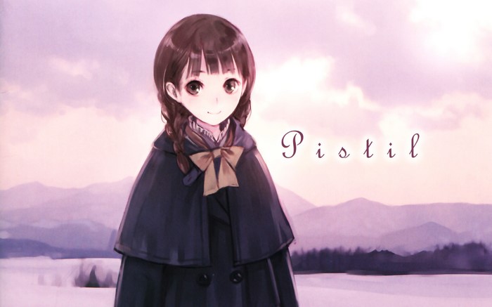 Girl with braided hair and a bow in a cape