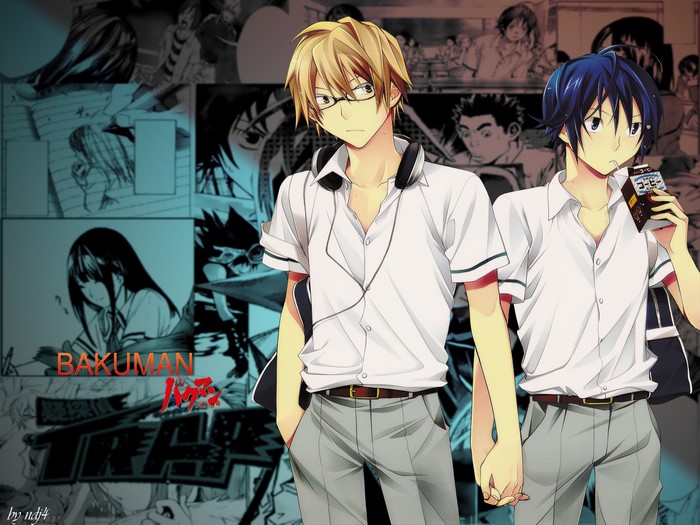 Moritaka Mashiro and Akito Takagi from Bakuman