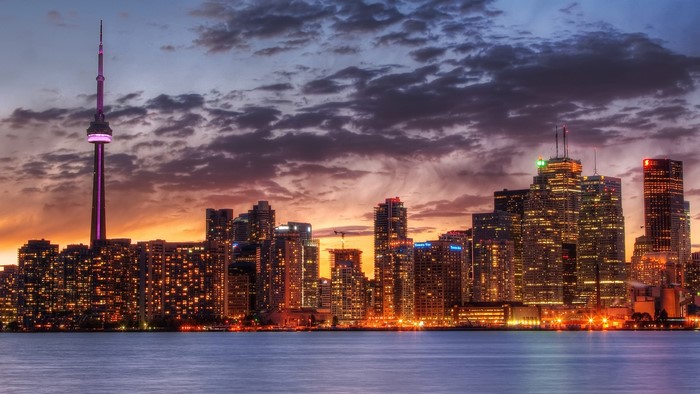 Toronto Skyline with CN Tower at Dusk