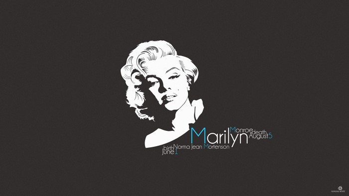 Marilyn Monroe portrait with birth and death dates