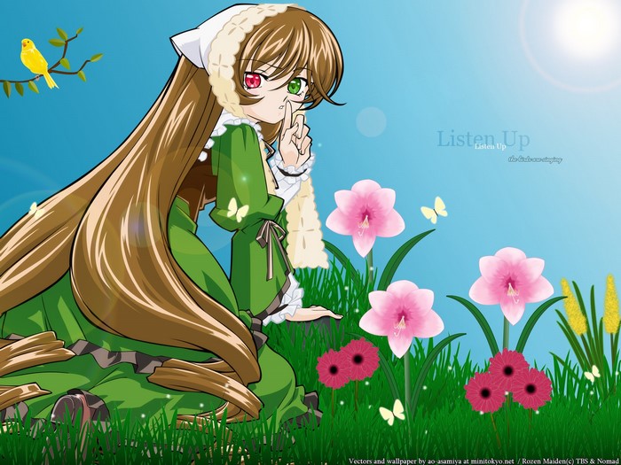 Shinku from Rozen Maiden in a garden
