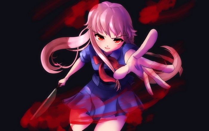 Yuno Gasai from Future Diary with a knife