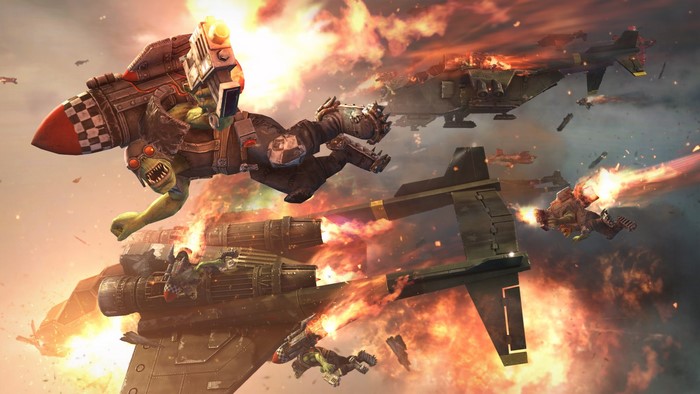 Warhammer 40000 Orks in aerial combat