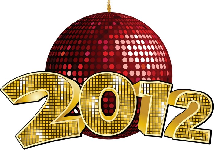 2012 disco ball and text