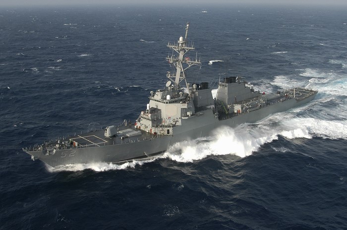 USS Arleigh Burke (DDG-51) destroyer sailing on the ocean