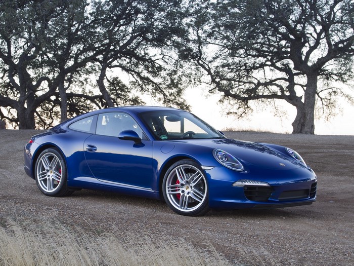 Blue Porsche 911 parked outdoors