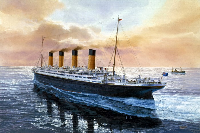 RMS Titanic sailing on the ocean