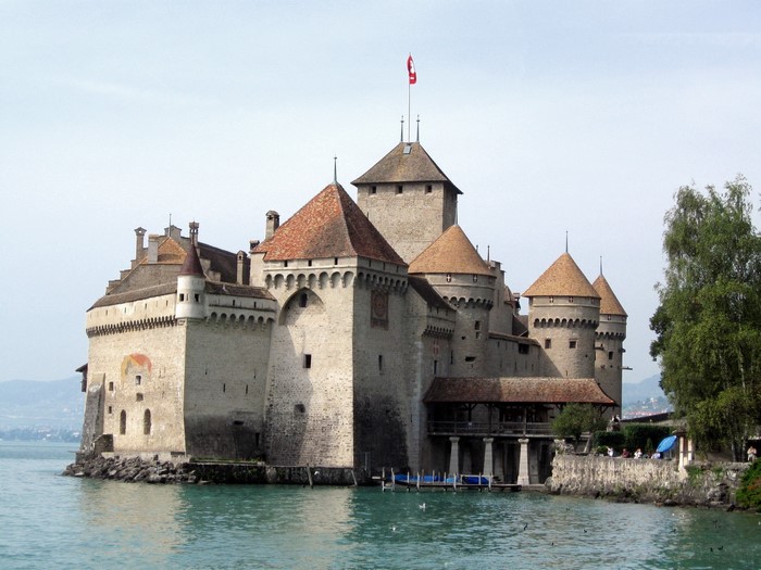 Chillon Castle on Lake Geneva, Switzerland