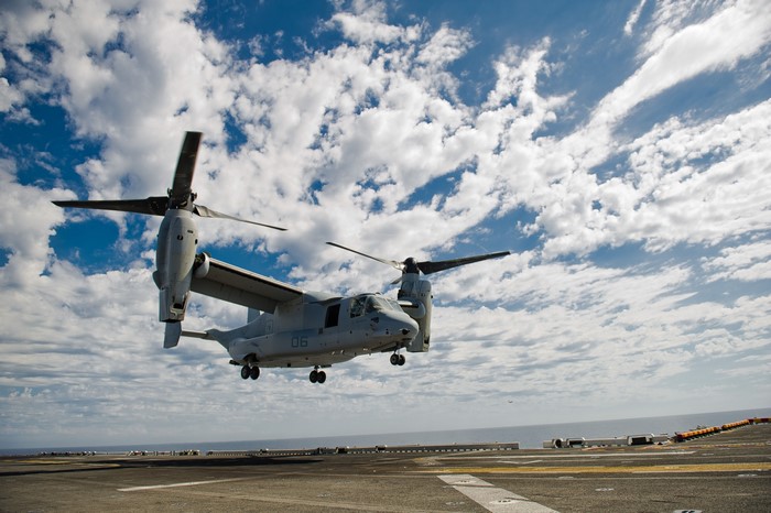MV-22 Osprey landing on a ship