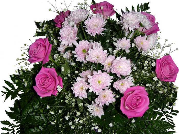 Pink Roses and Chrysanthemums Bouquet