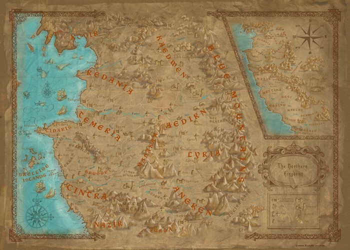 Map of The Northern Kingdoms from The Witcher