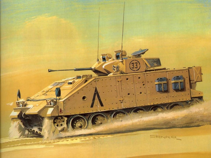 Desert battle tank painting