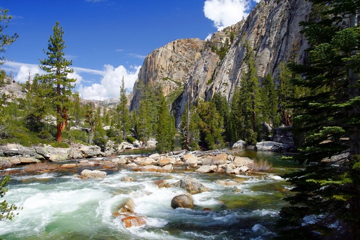 River flowing through Yosemite National Park, California, USA