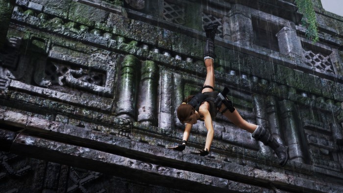 Lara Croft from Tomb Raider hanging on a wall