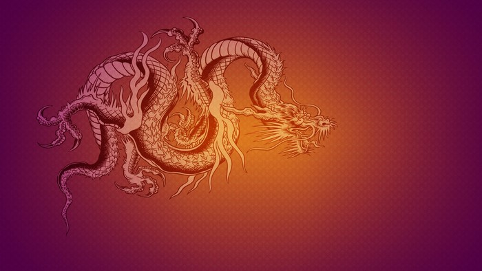 Dragon illustration on a gradient background