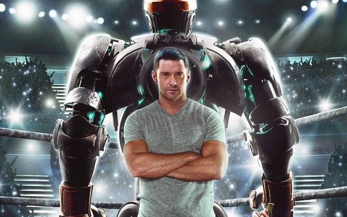 Hugh Jackman and robot from Real Steel