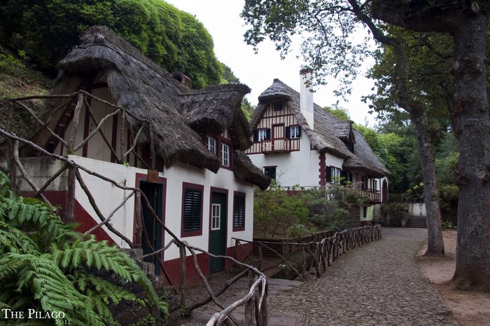 Traditional houses with thatched roofs in Madeira, Portugal