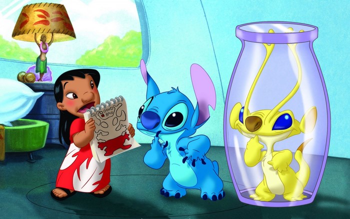 Lilo & Stitch: Lilo, Stitch, and Angel in a jar