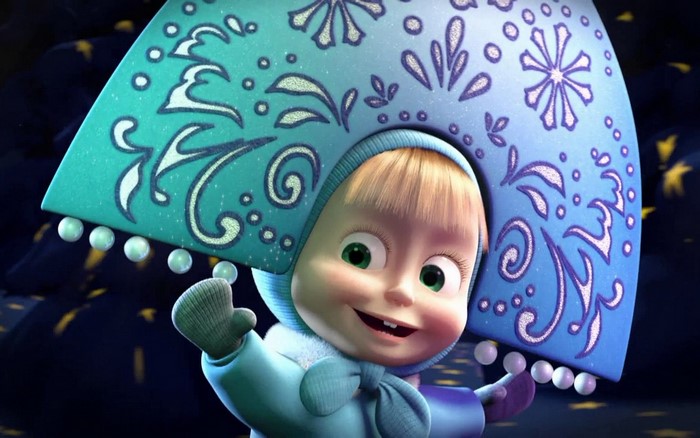 Masha from Masha and the Bear in Festive Outfit