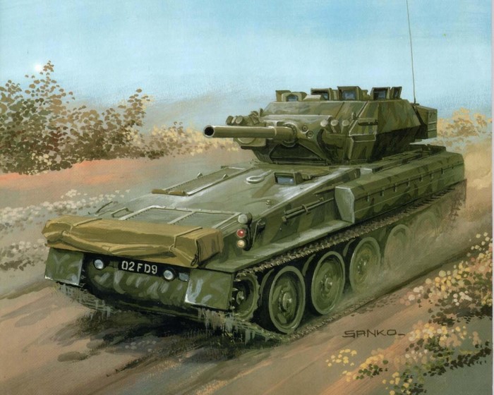 Scorpion Tank in a Desert Landscape Painting