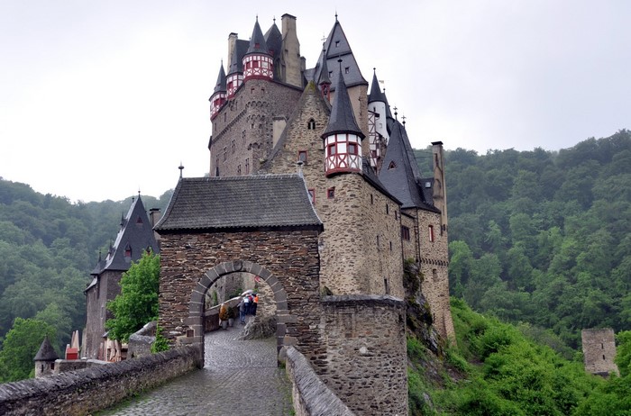 Eltz Castle in Germany on a Cloudy Day
