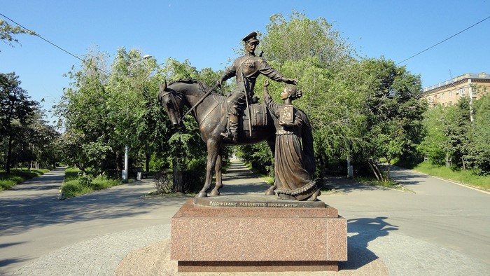 Monument to Russian Cossacks in Volgograd