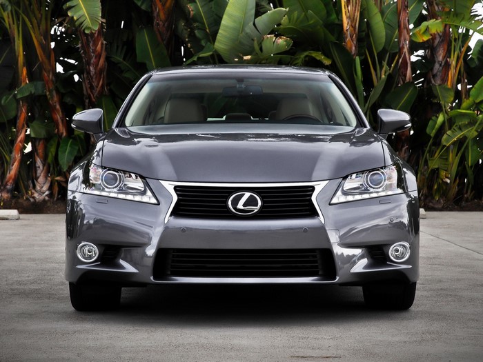Front view of a gray Lexus sedan