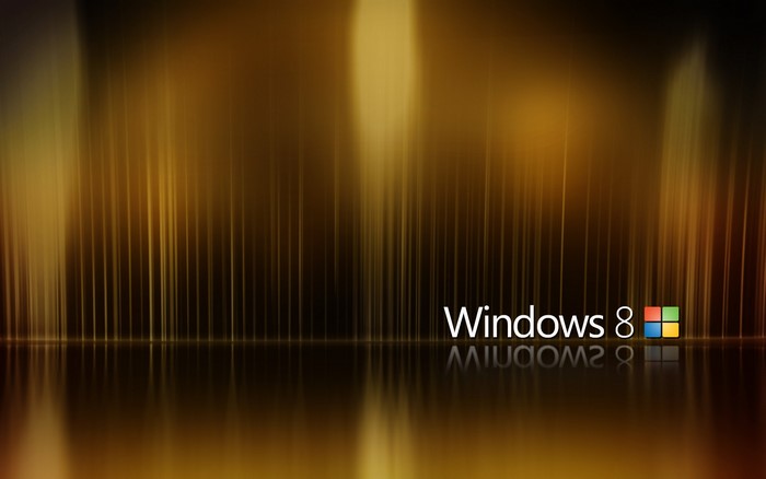 Windows 8 logo with abstract golden background