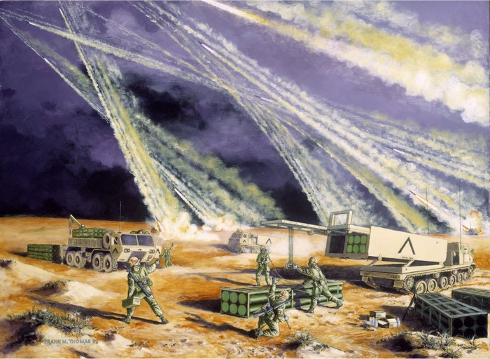 Painting of Missile Launchers in Action