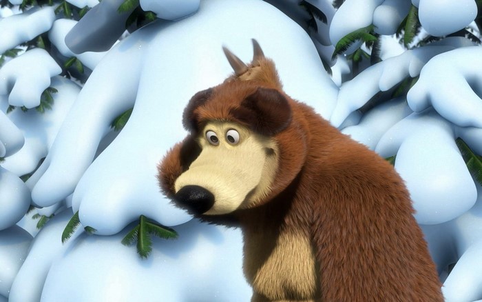Bear from Masha and the Bear in Snowy Forest