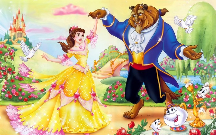 Belle and Beast dancing from Beauty and the Beast