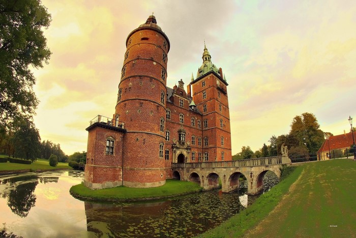 Valdemar's Castle with moat and bridge