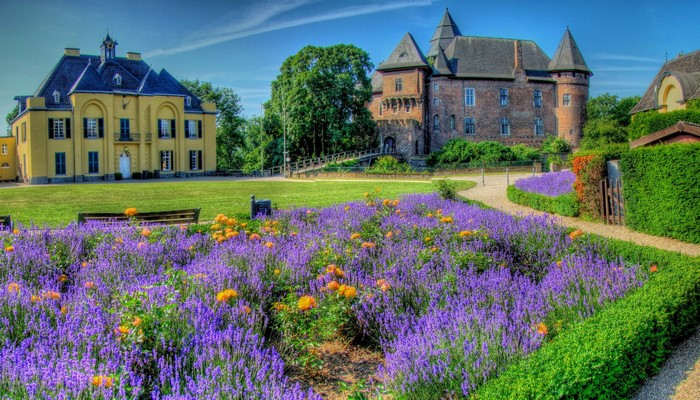 Castle Linn Germany with Lavender Garden
