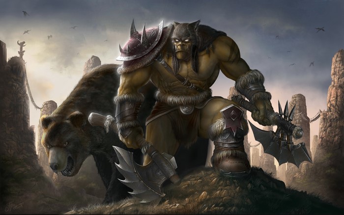 Orc and bear from World of WarCraft
